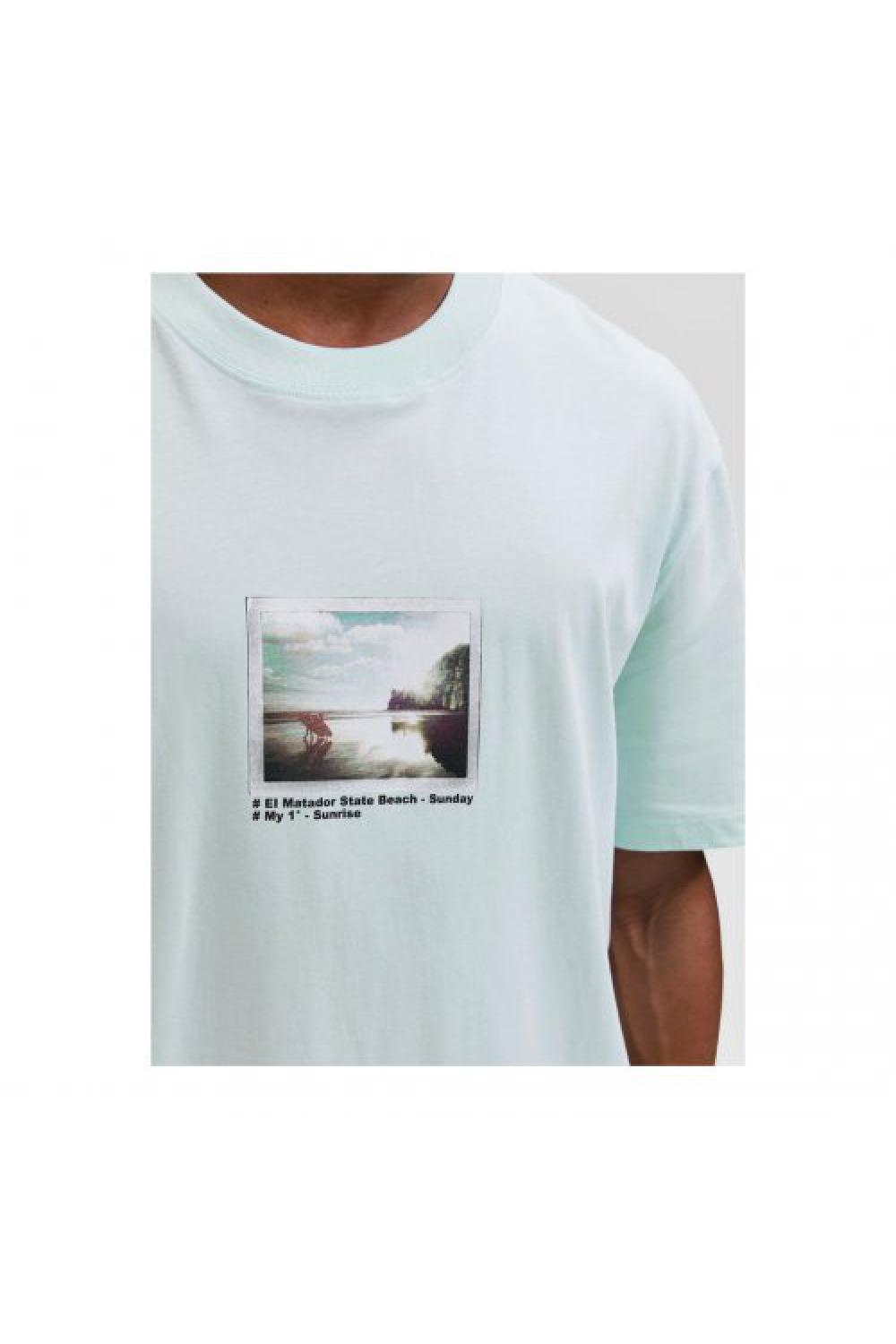 SELECTED T-shirt Slhrelaxdenton O-neck Unisex - Pastel Blue (16083430)