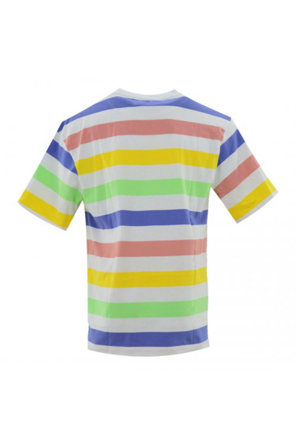 KARL KANI T-shirt Originals Stripe Unisex - Mint - Light Rose - Yellow (KM221-027-2)