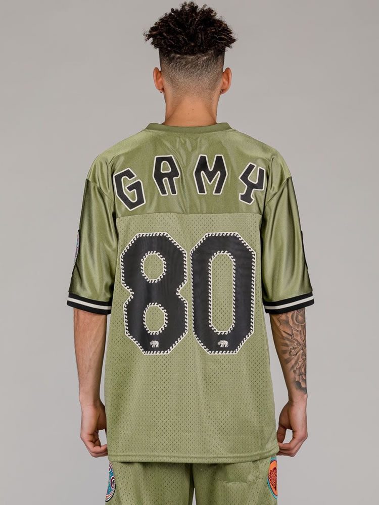 GRIMEY THE CLOUT MESH FOOTBALL JERSEY GREEN