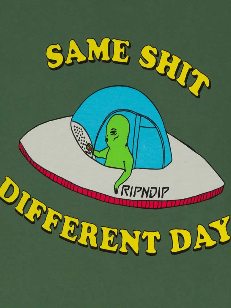 RIPNDIP SAME SHIT DIFFERENT DAY TEE OLIVE