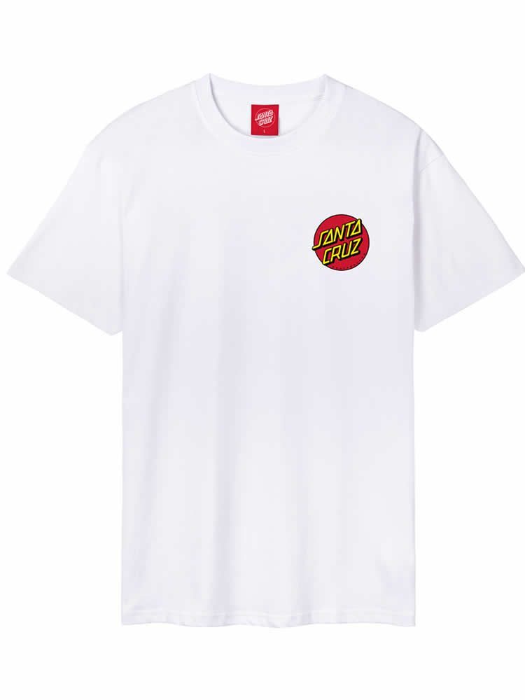 SANTA CRUZ Classic Dot Chest T-Shirt WHITE