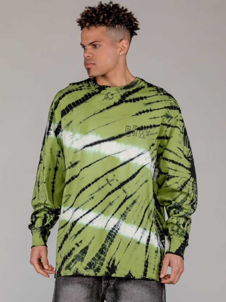 GRIMEY LONG SLEEVE THE TOUGHEST TEE TIE AND DYE
