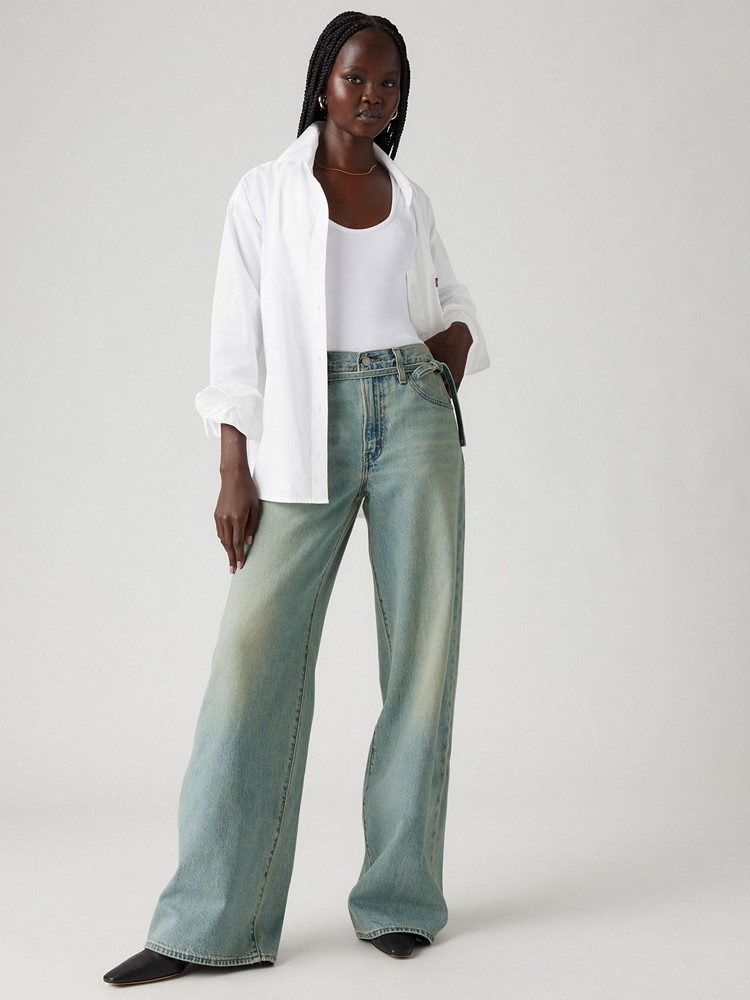 LEVI'S XL STRAIGHT MED INDIGO - WORN IN