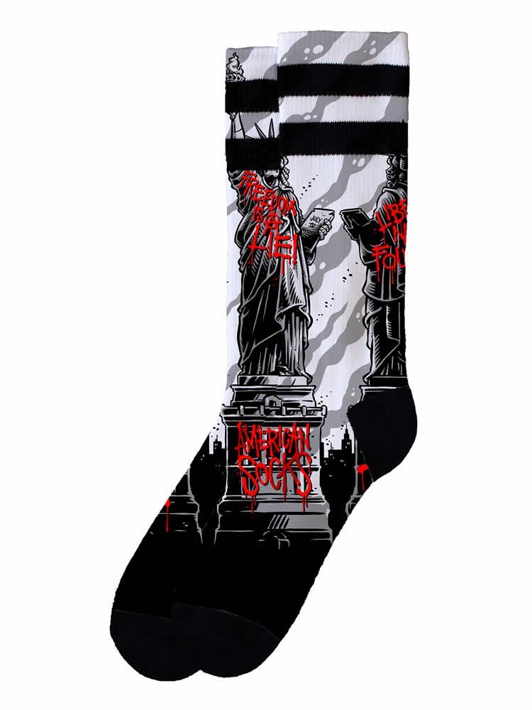 AMERICAN SOCKS FREEDOM IS A LIE SIGNATURE MID HIGH