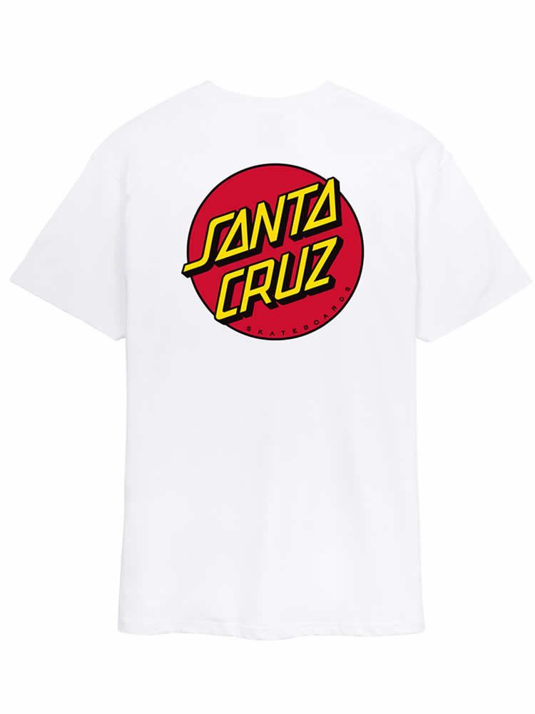SANTA CRUZ Classic Dot Chest T-Shirt WHITE