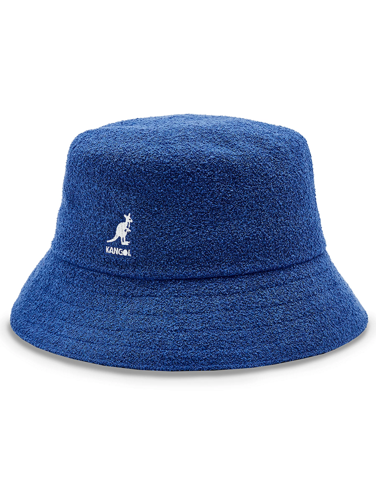 The Kangol Bermuda is an update of the legendary bucket hat that has been sported by famous rappers during the golden era of the 80s...remember Kool Keith, LL Cool J, Slick Rick and other flamboyant guys with outstanding microphone skills. The iconic Kangol Bermuda Bucket Hat is equipped with a terry cloth-inspired texture as well as basic features such as the unique bell-like shape, a moisture-absorbing sweatband at the interior, and the famous Kangol kangaroo logo embroidered at wearer's left. 45% modacrylic, 40% acrylic, 15% nylon; headband: 100% nylon.