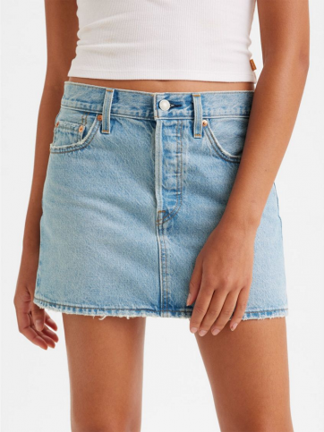 LEVIS LEVIS ICON SKIRT LIGHT INDIGO - WORN IN