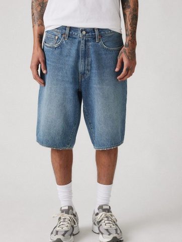 LEVIS LEVI'S 478 BAGGY SHORTS MED INDIGO - WORN IN