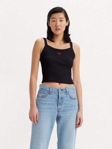 LEVIS LEVI'S ESSENTIAL SPORTY RIB TNK BLACKS