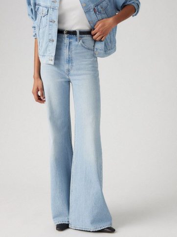 LEVIS LEVI'S RIBCAGE BELLS LIGHT INDIGO - WORN IN